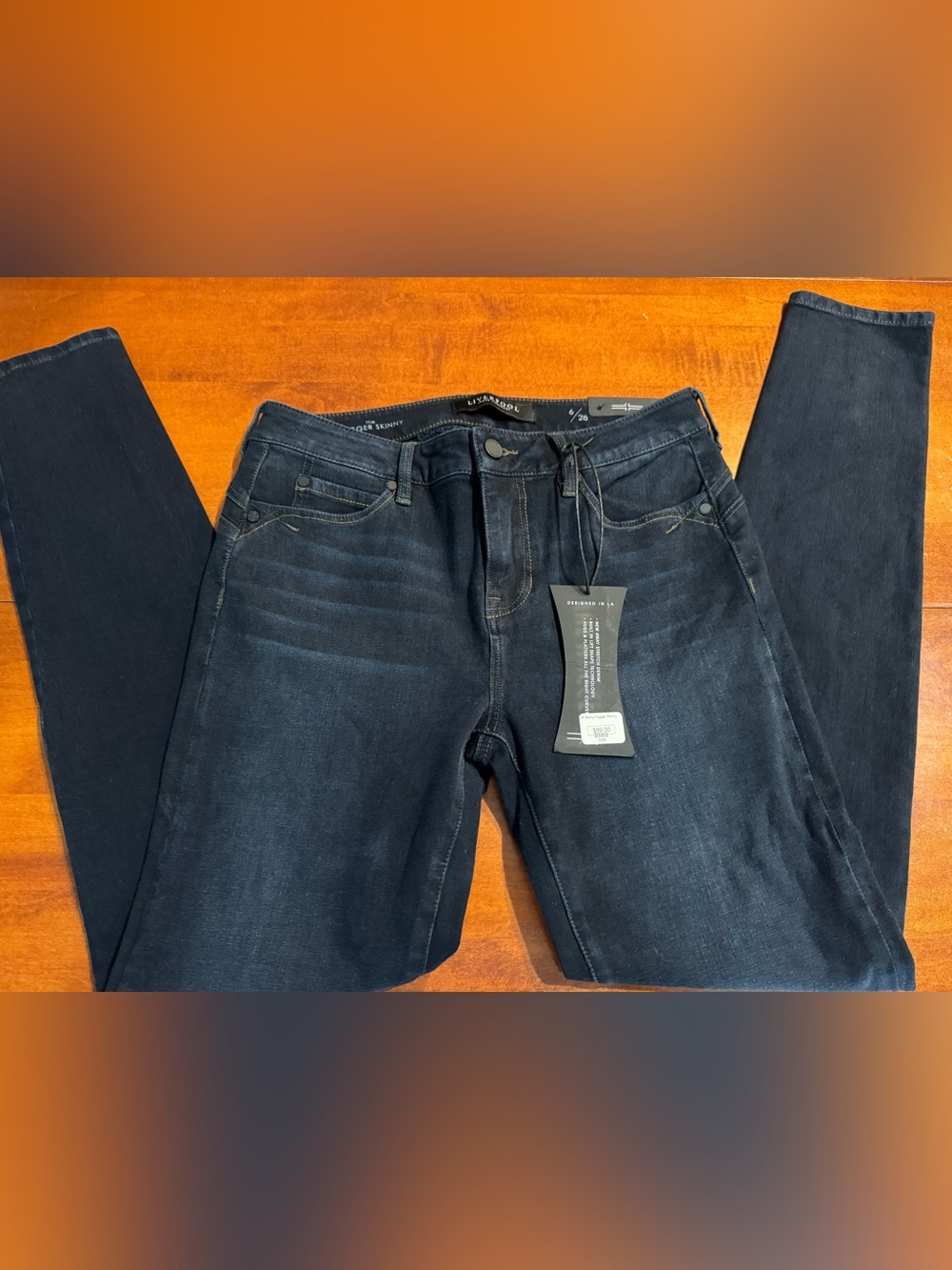 Liverpool Jeans Company women’s Dark Indigo Skinny Jeans 6/28 NWT